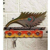 Thumbnail for Jaipur Crafts Beautiful MorPankhi Wooden Key Holder - Distacart