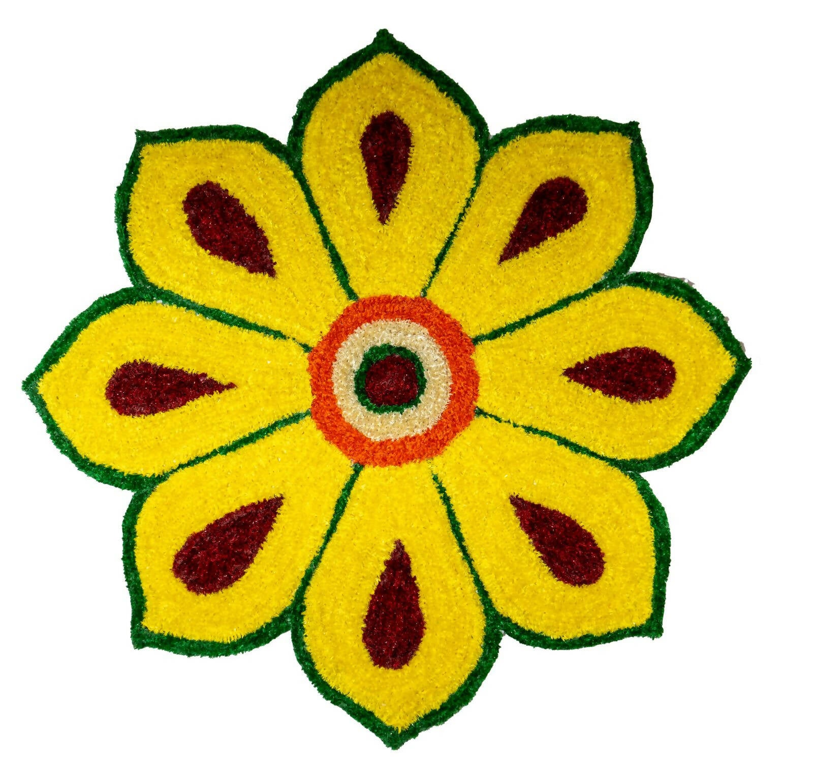 Kundan HandiKrafts Yellow Rangoli Mat - Readymade - Distacart