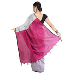 Thumbnail for Desh Bidesh Women's Bengal Khadi Ghicha Handloom Cotton Silk Saree With Blouse Piece - Distacart