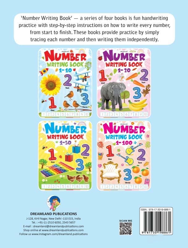 Dreamland Number Writing Book 1-10 - Distacart