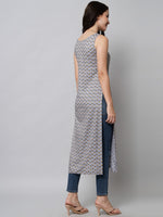 Thumbnail for Kalini Women Grey Geometric Printed Kurta - Distacart