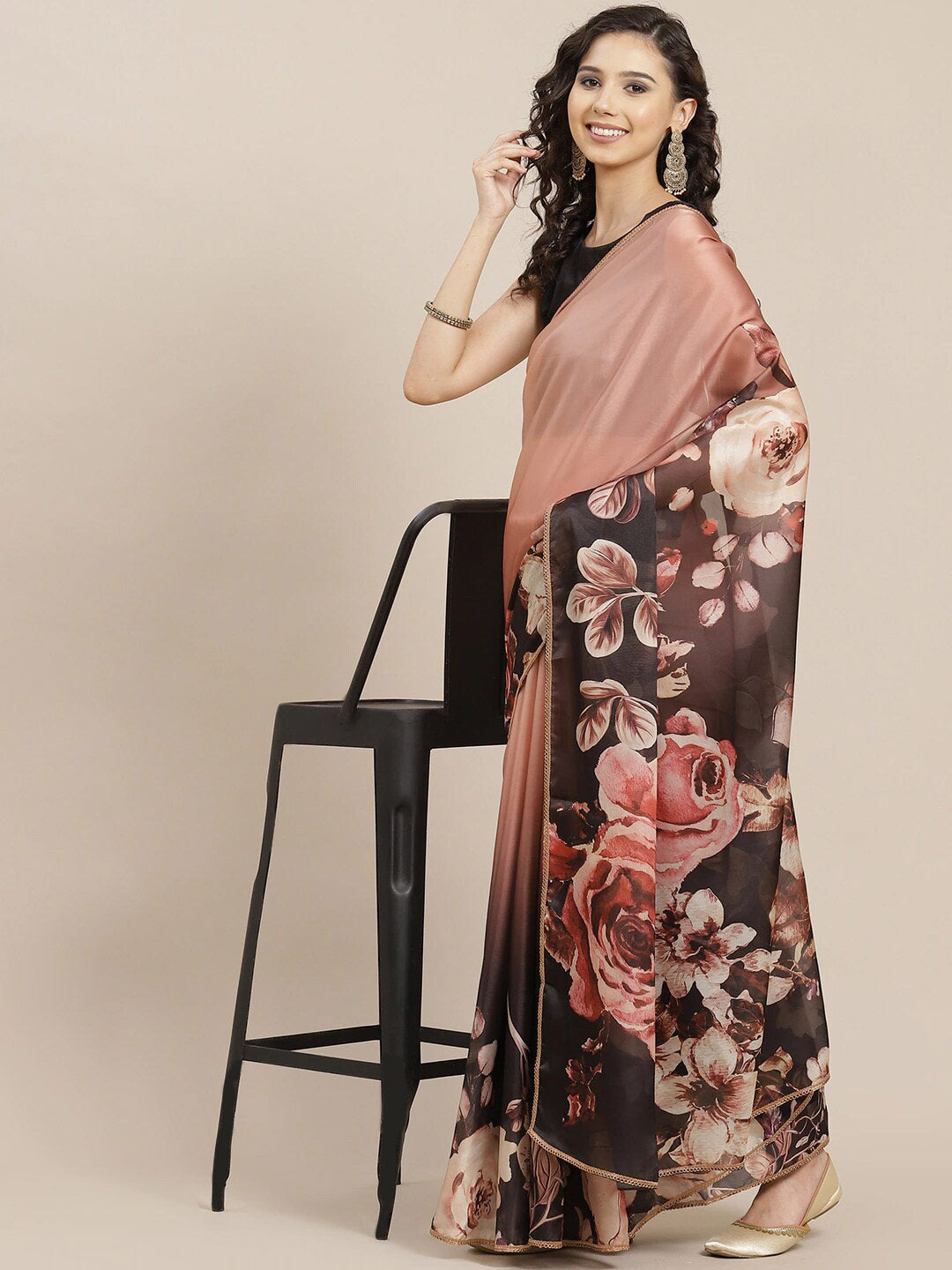 Sangria Floral Printed Saree - Distacart