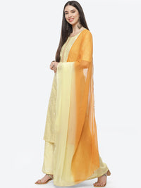 Thumbnail for Biba Women Yellow & Rust Printed Kurta with Palazzos & Dupatta - Distacart