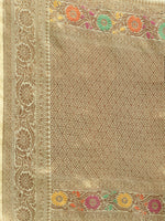 Thumbnail for Mitera Green & Gold-Toned Ethnic Motifs Zari Organza Saree - Distacart