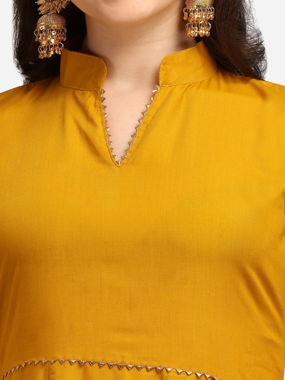 Kalini Mandarin Collar A-Line Kurta With Dupatta - Distacart