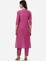 Thumbnail for HERE&NOW Women Ethnic Motifs Embroidered Sequinned Kurta with Trousers - Distacart