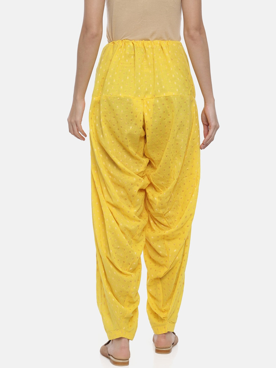 Souchii Yellow Printed Regular-Fit High-Rise Patiala - Distacart