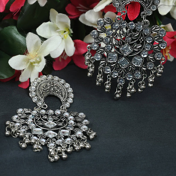 Mominos Fashion Johar Kamal Silver Color Base With Kundan Earrings - Distacart