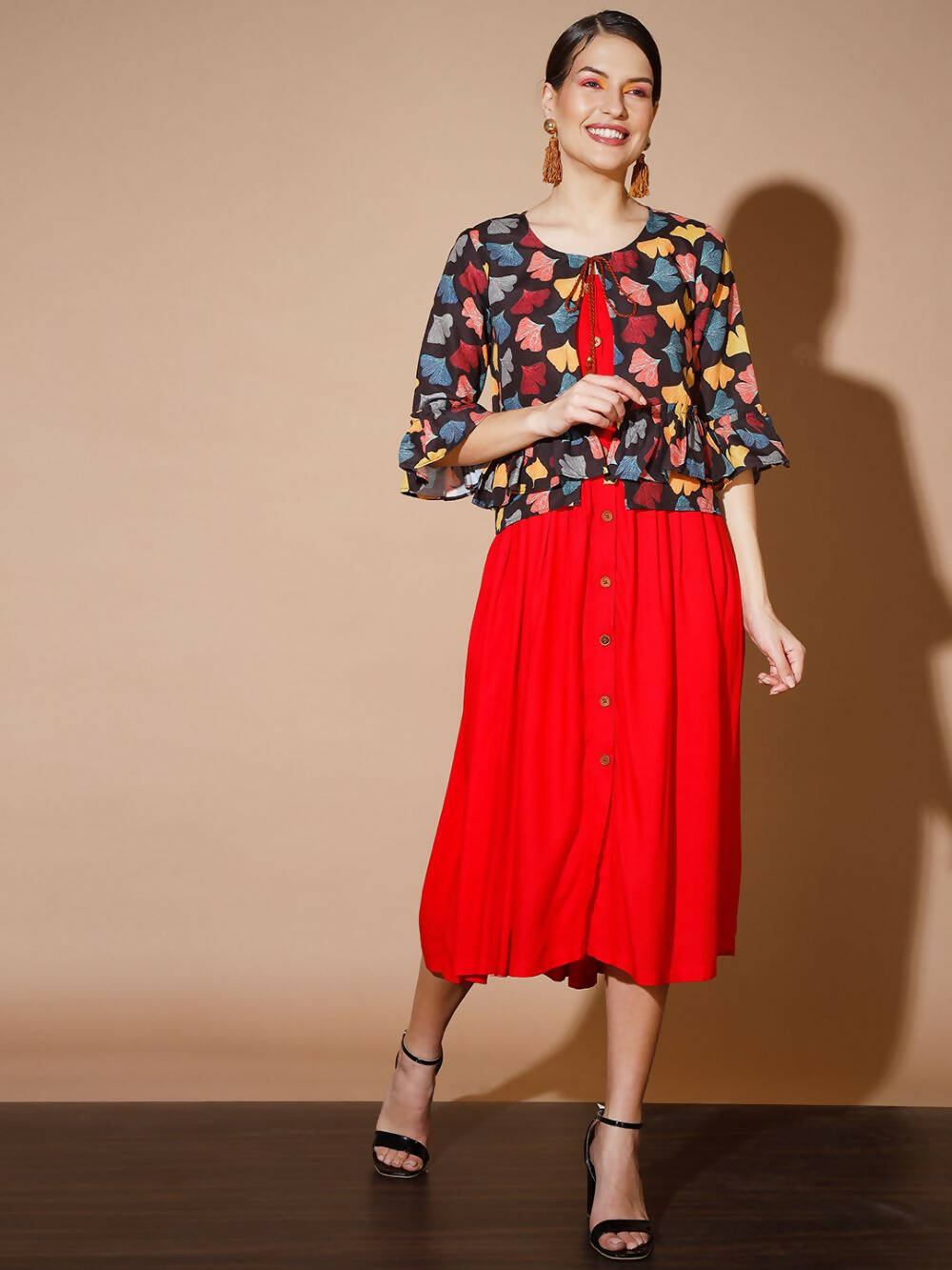 Myshka Women Multi Solid Dresses - Distacart