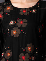 Thumbnail for Kalini Women Black Floral Embroidered Thread Work Floral Kurta - Distacart