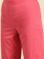 Thumbnail for Sangria V-Neck Lace Detail Kurta with Trousers - Distacart