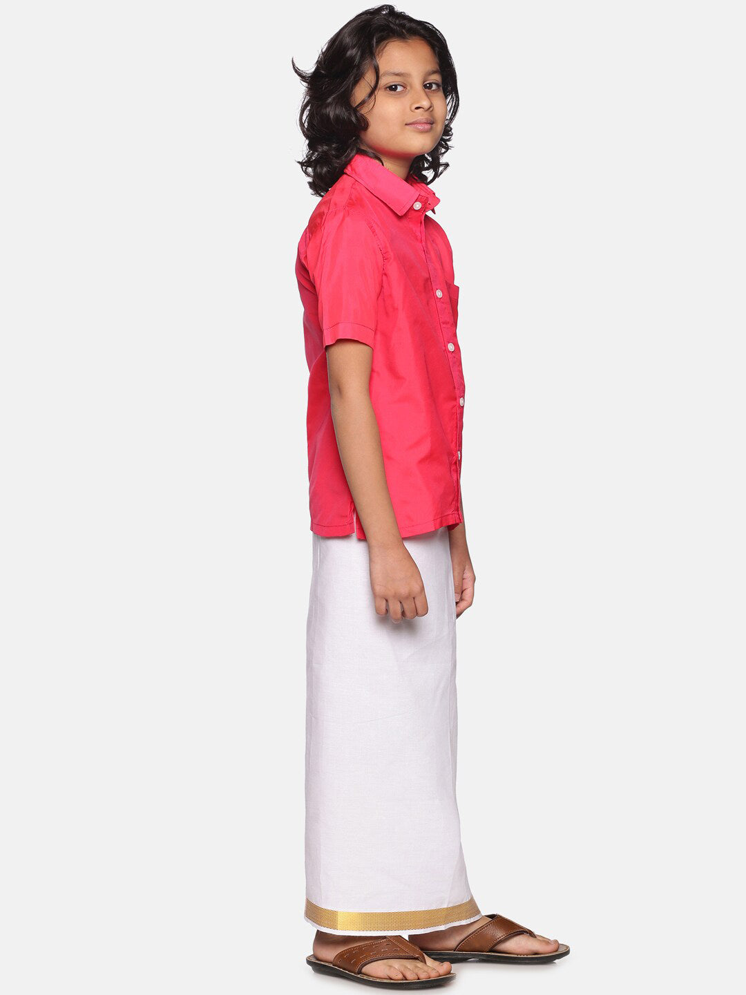 Sethukrishna Boys Rose & White Shirt with Dhoti - Distacart