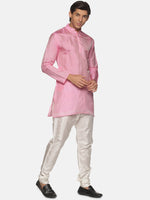 Thumbnail for Sethukrishna Men Pink Kurta with Churidar - Distacart