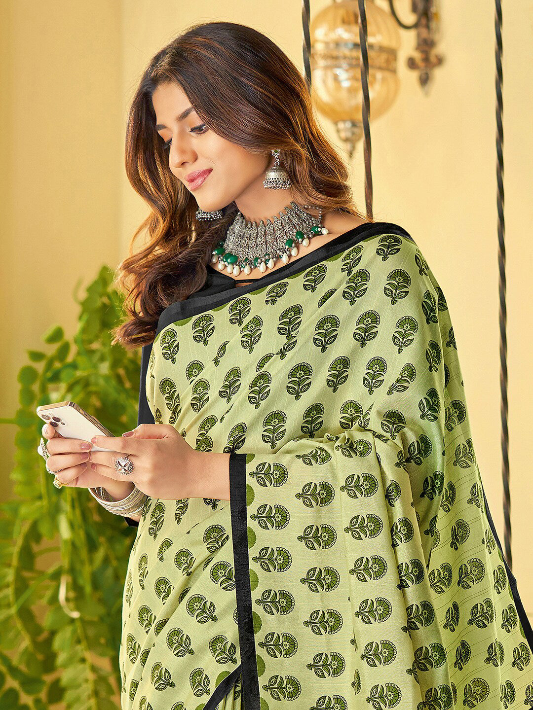 Kalini Ethnic Motifs Printed Dabu Saree - Distacart