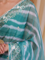 Thumbnail for Koskii Striped Embroidered Saree - Distacart