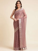 Thumbnail for Mitera Floral Printed Pure Chiffon Saree - Distacart