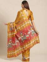 Thumbnail for Saree Mall Brown & White Printed Saree - Distacart