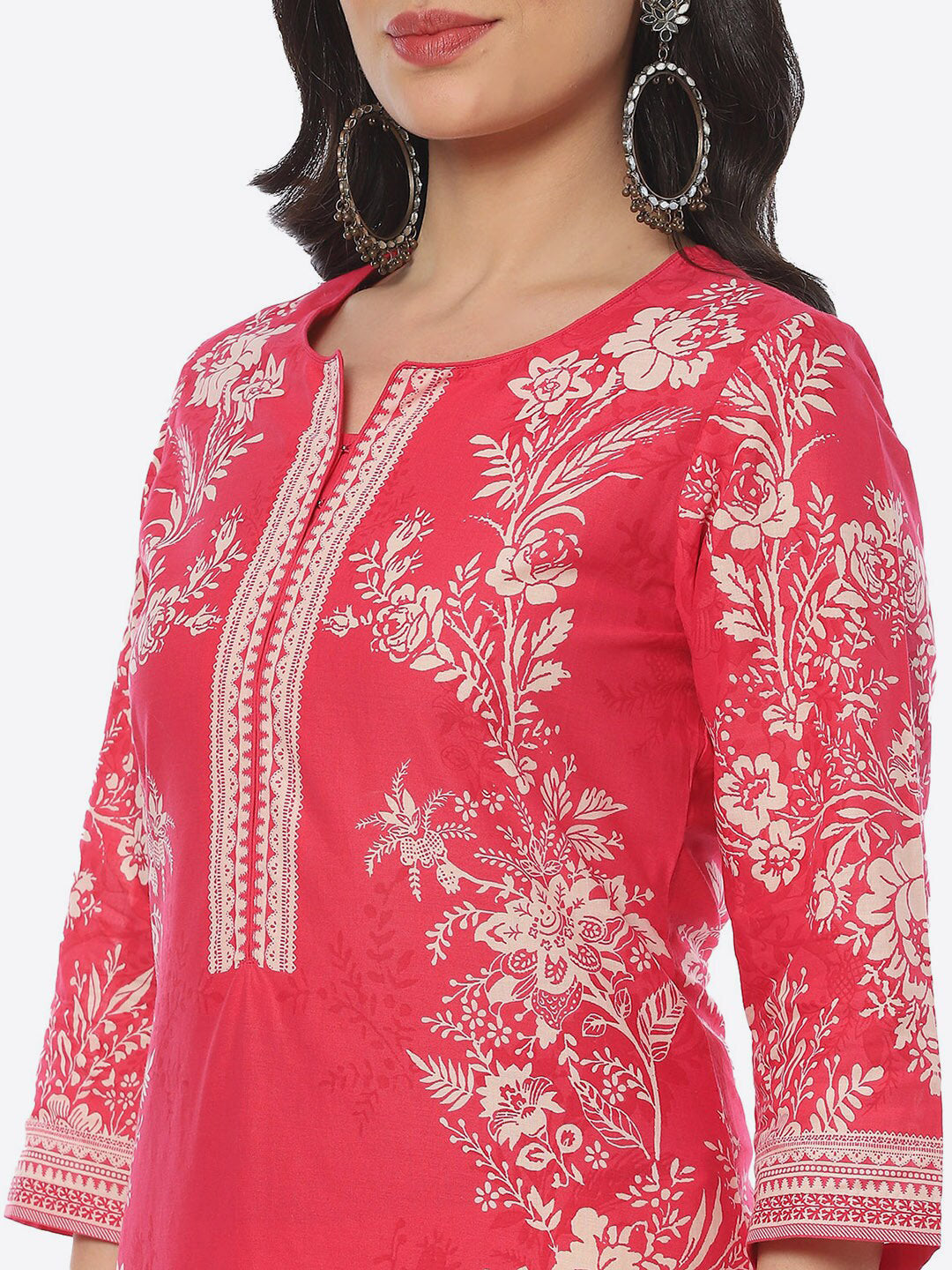 Biba Women Floral Printed Straight Cotton Kurta - Distacart