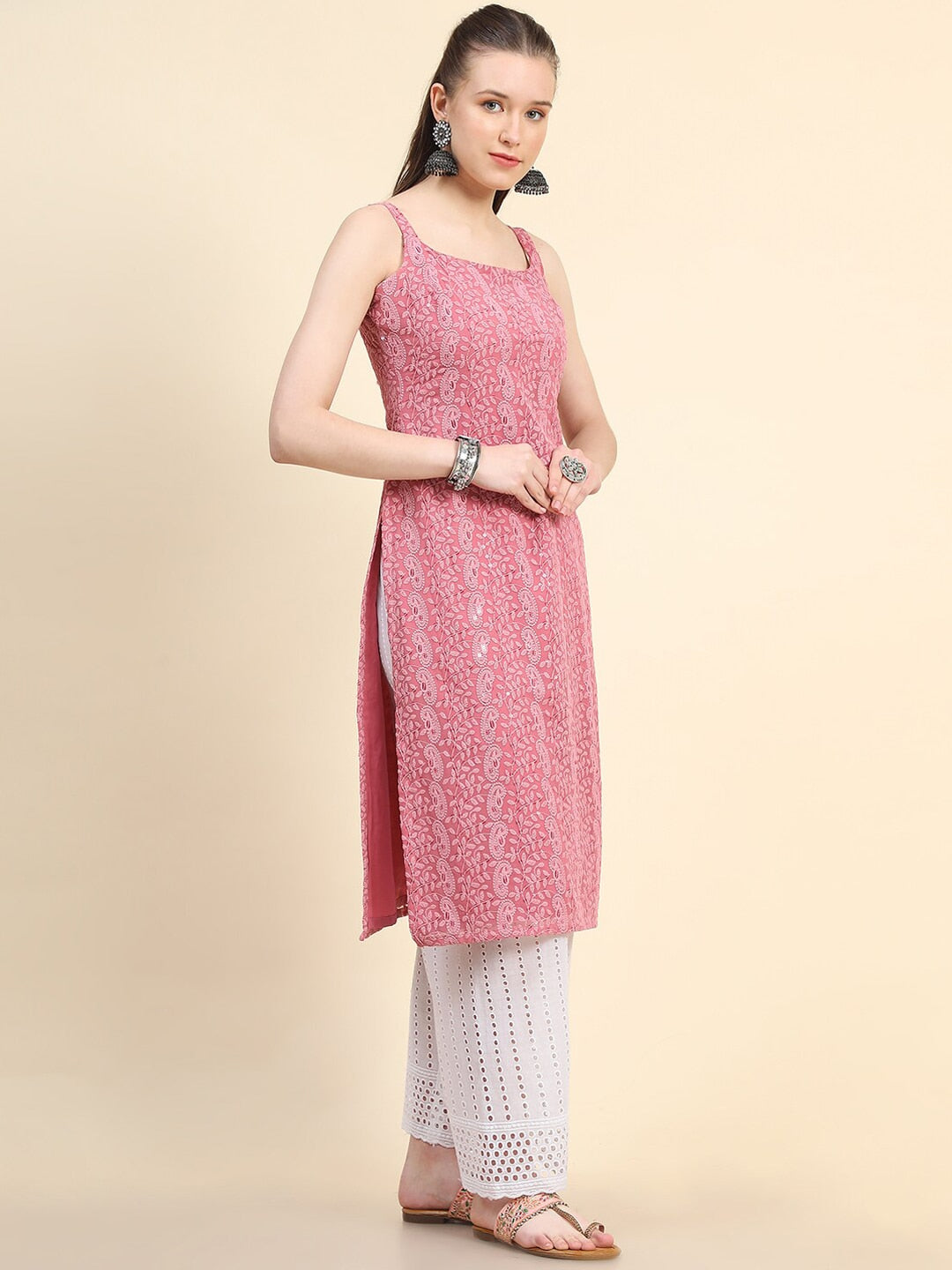 Kalini Ethnic Motifs Embroidered Sequinned Kurta - Distacart