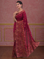 Thumbnail for Koskii Ethnic Motifs Embroidered Poly Georgette Saree - Distacart