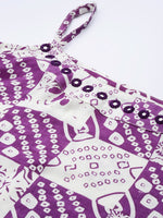 Thumbnail for Sangria Women Bandhani Printed Pure Cotton Kurti with Palazzos - Distacart