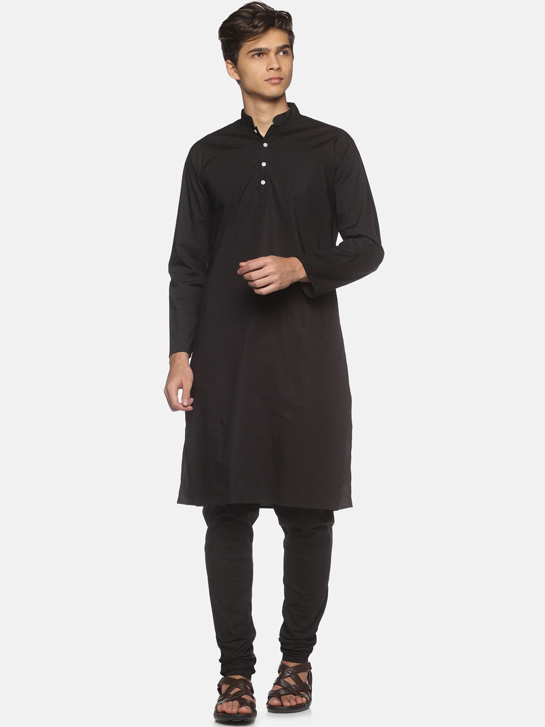 Sethukrishna Men Black Pure Cotton Kurta with Pyjamas - Distacart