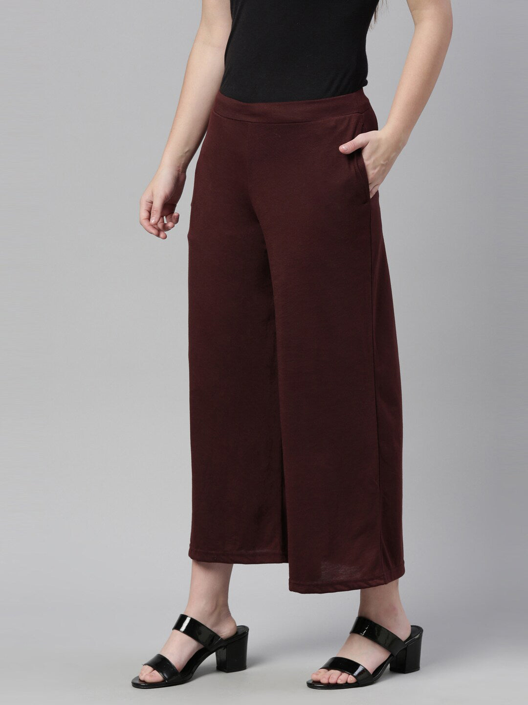 Souchii Women Brown Knitted Palazzos - Distacart