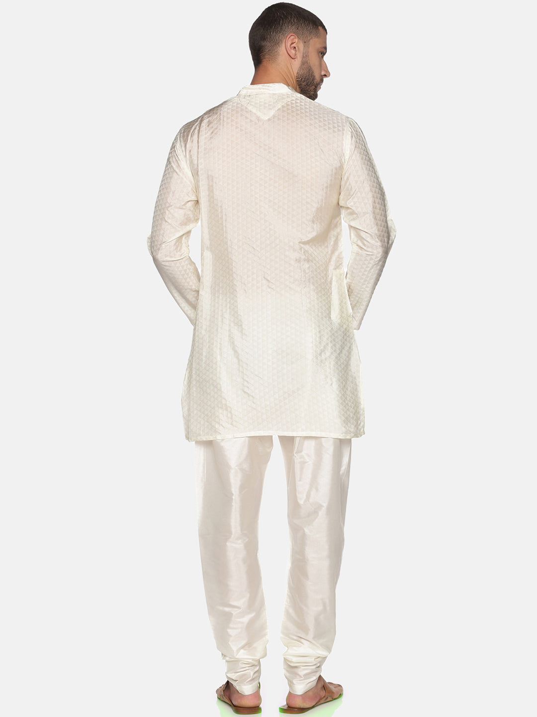 Sethukrishna Men Off-White Kurta with Pyjamas - Distacart
