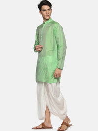 Thumbnail for Sethukrishna Men Green Printed Kurta with Patiala - Distacart