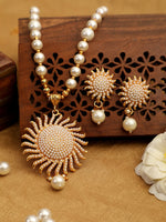 Thumbnail for Gold-Plated Alloy Pearl Sun Shape Pendant Set - The Pari - Distacart