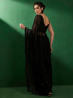 Thumbnail for Sangria Embellished Beads & Stones Pure Georgette Saree - Distacart