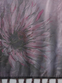 Thumbnail for Anouk Mauve & Green Floral Printed Organza Saree - Distacart