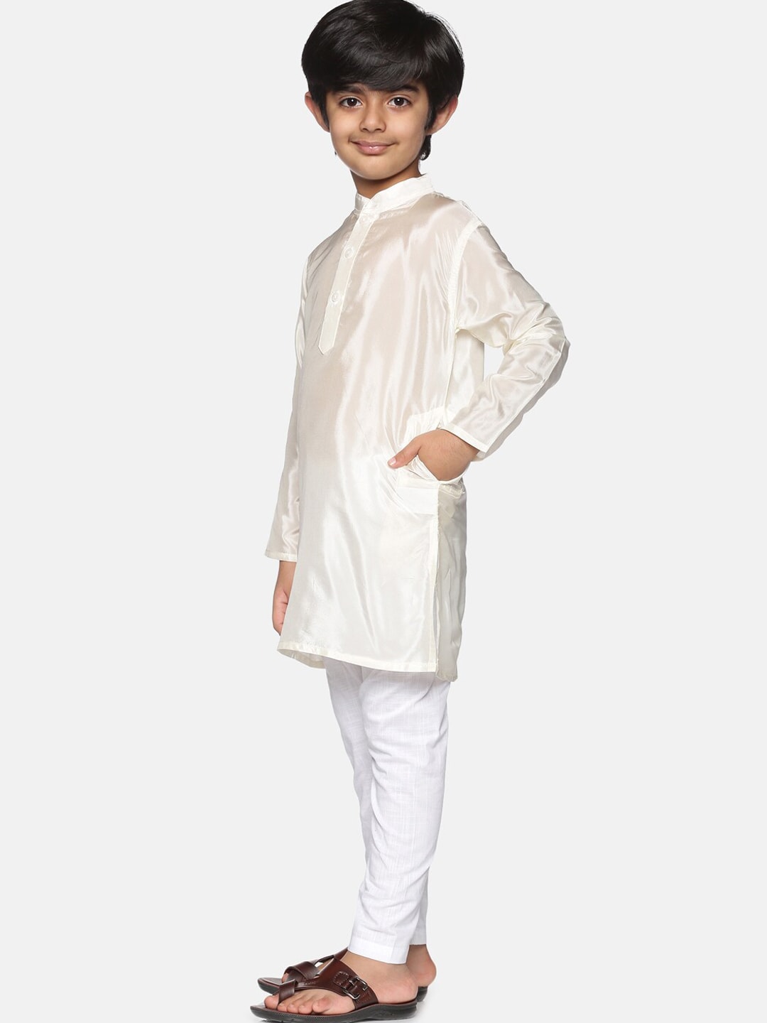 Sethukrishna Boys White Kurta with Churidar - Distacart