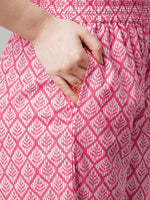 Thumbnail for Kalini Women Pink Printed Mirror Work Kurta with Palazzos - Distacart
