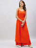 InWeave Women's Solid Orange Strappy Kurta Set - Distacart