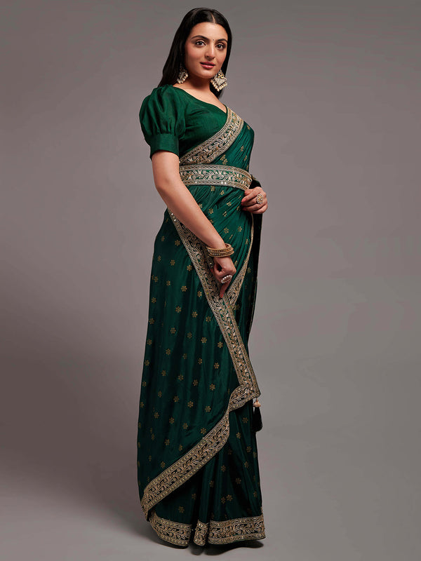Kalini Floral Embroidered Saree - Distacart