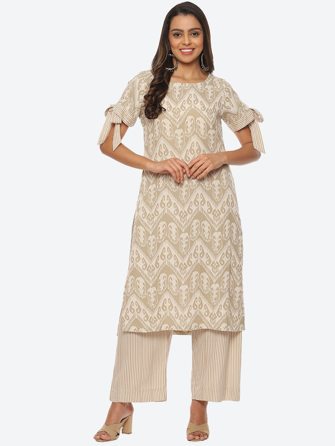 Biba Women Ethnic Motifs Printed Kurta with Palazzos - Distacart