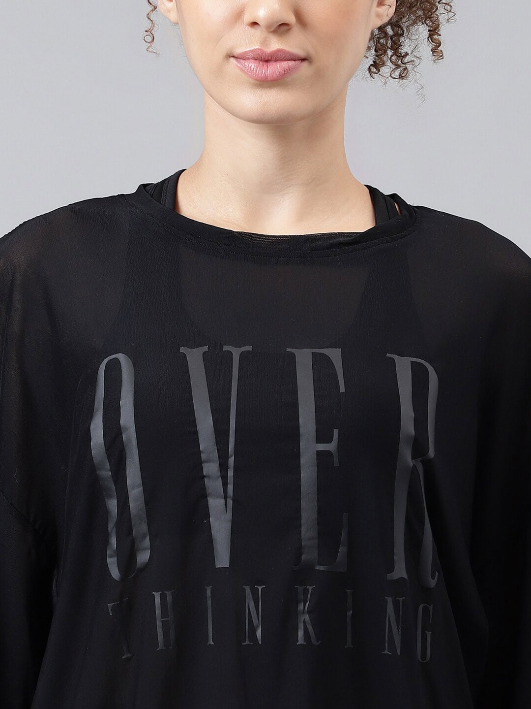 MKH Typography Printed Relaxed Fit Sheer Dri-FIT T-shirt - Distacart