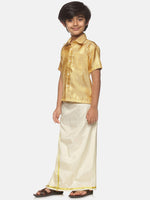 Thumbnail for Sethukrishna Boys Gold-Toned Shirt with Dhoti - Distacart