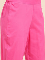 Thumbnail for Sangria Women Pink Ethnic Motifs Printed Pure Cotton Kurta with Trousers & Dupatta - Distacart