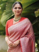 Thumbnail for Kalini Ethnic Motifs Woven Design Zari Banarasi Saree - Distacart
