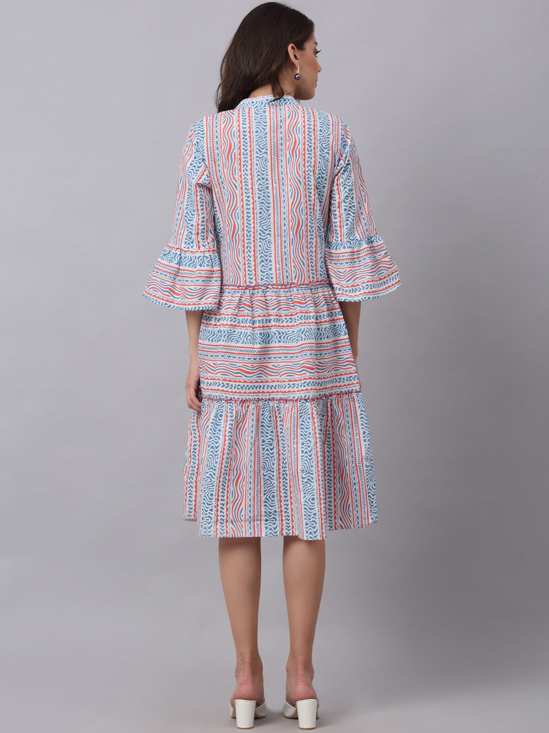 Kalini Women White Checked Flared Sleeves White Romance Anarkali Kurta - Distacart