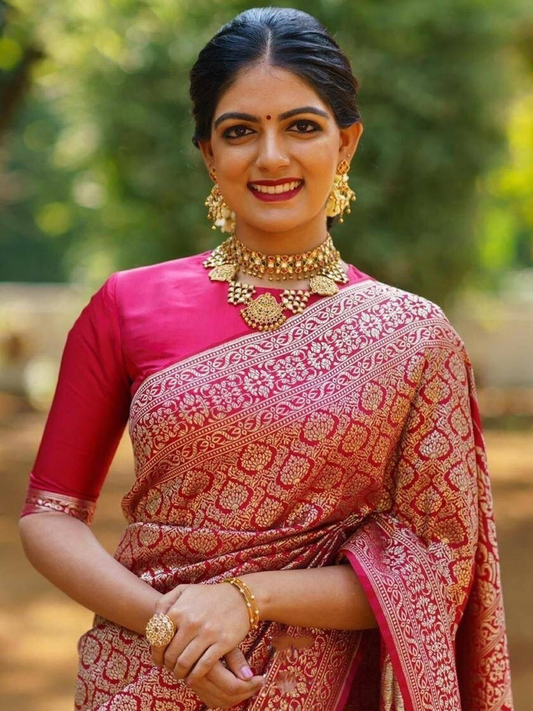 Kalini Ethnic Motifs Woven Design Zari Saree - Distacart