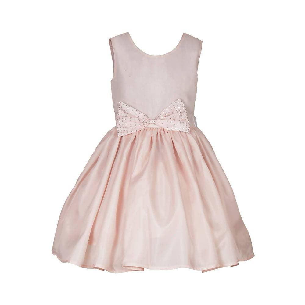 Asmaani Baby Girl's Peach Color Satin Knee Length Frock (AS-DRESS_22007) - Distacart