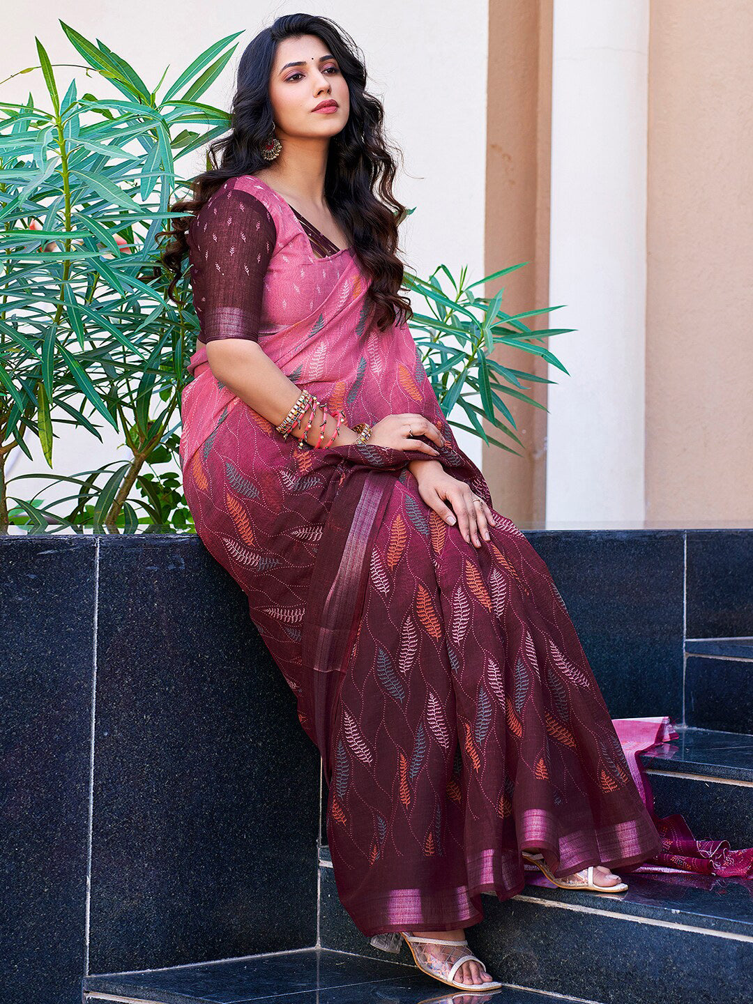 Kalini Floral Printed Zari Sarees - Distacart