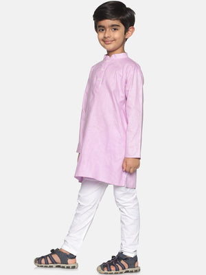 Sethukrishna Boys Purple Pure Cotton Kurta with Pyjamas - Distacart