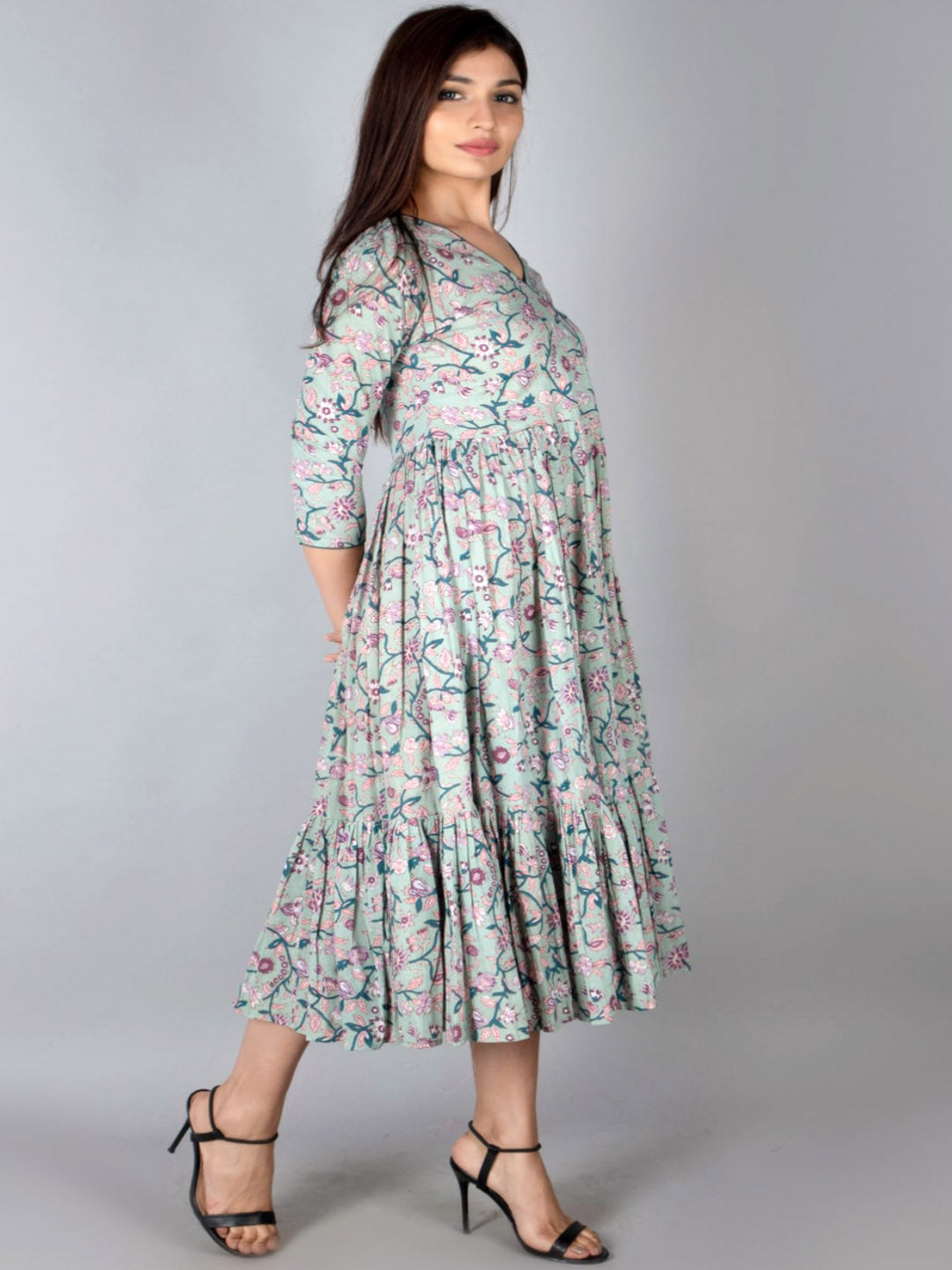 Kalini Women Multicoloured Floral Printed Anarkali Kurta - Distacart