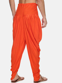 Thumbnail for Sethukrishna Men Orange Solid Dhoti Pants - Distacart