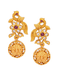 Thumbnail for Rubans Women Gold-Plated & Red Stone CZ Studded Jewellery Set - Distacart