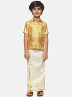 Thumbnail for Sethukrishna Boys Gold-Toned Shirt with Dhoti - Distacart